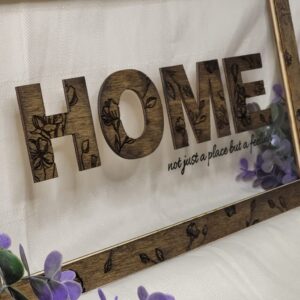 Home Quote Frame with Wild Flower Design. New Home House Warming Wall Plaque Frame Gift in 2 Sizes. Ships from Ireland. 