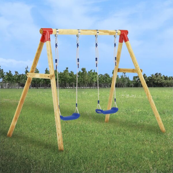 Playhouse Swing & Slide Set with Two Garden Swings, Wooden Play Tower, Slide & Ladder. Wooden Playhouse Outdoor Play Set in Pine, delivered Ireland.