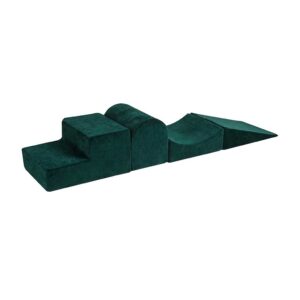 Indoor Playset. 4 Piece Play Set with Dark Green Velvet Cover for Toddlers & Children. Luxury 4 Module Foam Play Set in Washable Velvet Cover. Delivered Ireland