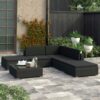 Black Garden Sofa Lounge Set with Cushions in Poly Rattan. 6 Piece Rattan Garden Sofa & Table set in Black Poly Rattan delivered all locations Rep Of Ireland