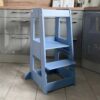 Learning Tower Step Stool In Dove Blue Beech Wood by tiSsi®. Quality German design, stable Blue Beech Learning Tower Step Stool direct to Ireland & EU