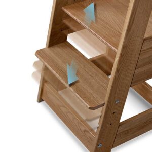 Oak Learning Tower Step Stool by tiSsi®. Quality German design, stable Natural Oak Learning Tower Step Stool direct to Ireland & EU. Kitchen Helper Ireland.