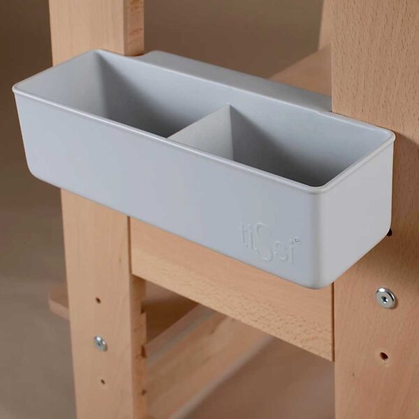 Hang On Storage Box with two compartments for tiSsi Learning Towers. Holds Snacks, Chalk, Toys & more. L 24.5cm / W 8cm / H 7cm