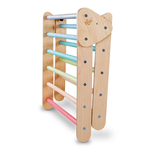 tiSsi® Pikler Triangle in pastel colours. German Design for Kids & Playrooms delivered Ireland & EU. Develop motor skills with our child-friendly climbing frame