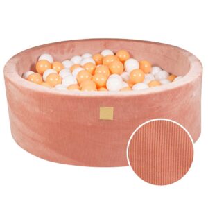 Apricot Velvet Corduroy Ball Pit & 200 Balls For Kids - Apricot Corduroy Ball Pool, 200 Balls, Washable Cover & Ball Colour Selection, Ireland. 90x30cm