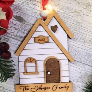 Personalised New Home Christmas Decoration Ornament for Irish Family First Christmas New Home. Xmas Home Decor Handmade to Order in Ireland.