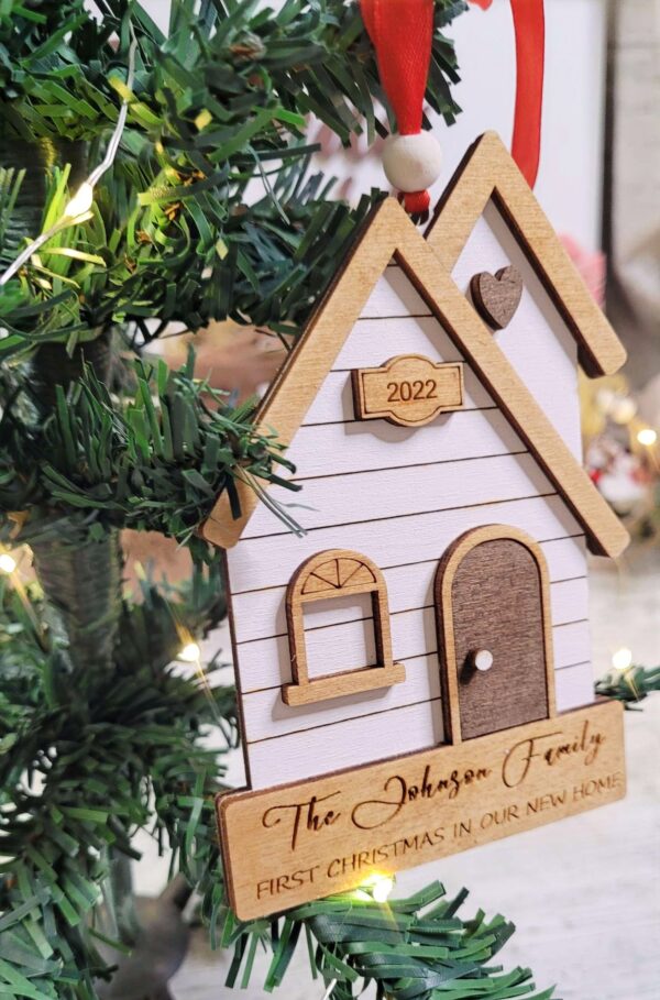 Personalised New Home Christmas Decoration Ornament for Irish Family First Christmas New Home. Xmas Home Decor Handmade to Order in Ireland.