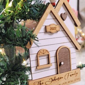 Personalised New Home Christmas Decoration Ornament for Irish Family First Christmas New Home. Xmas Home Decor Handmade to Order in Ireland.