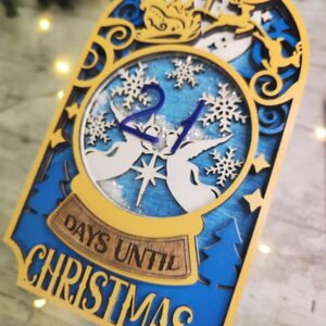 Count down to Christmas with our festive Christmas Countdown Shaker! Blue & Gold Christmas Snow Flake Shaker Decoration Handmade In Ireland.