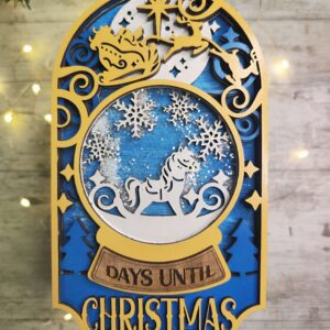 Count down to Christmas with our festive Christmas Countdown Shaker! Blue & Gold Christmas Snow Flake Shaker Decoration Handmade In Ireland.