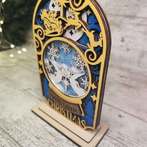 Count down to Christmas with our festive Christmas Countdown Shaker! Blue & Gold Christmas Snow Flake Shaker Decoration Handmade In Ireland.