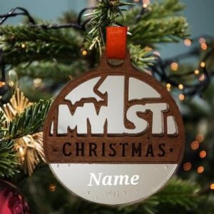 Personalised Christmas Tree Decoration "First Christmas". New Baby Gift Handmade in Ireland