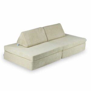 Play Sofa For Kids: Montessori Beige Corduroy Play Sofa Bed delivered Ireland & EU with Gift Note. Handmade for Children & Kids Nursery, Childs Play Room