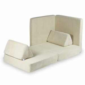 Play Sofa For Kids: Montessori Beige Corduroy Play Sofa Bed delivered Ireland & EU with Gift Note. Handmade for Children & Kids Nursery, Childs Play Room