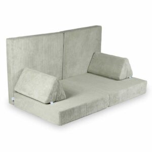 Play Sofa For Kids: Montessori Grey Corduroy Play Sofa Bed delivered Ireland & EU with Gift Note. Handmade for Children & Kids Nursery, Childs Play Room