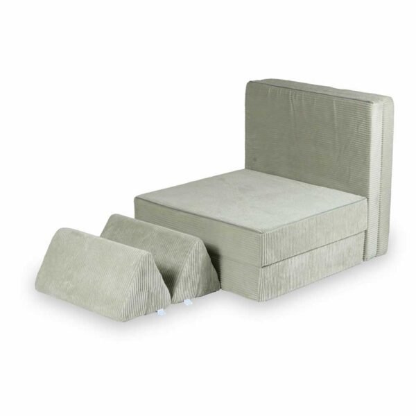 Play Sofa For Kids: Montessori Grey Corduroy Play Sofa Bed delivered Ireland & EU with Gift Note. Handmade for Children & Kids Nursery, Childs Play Room