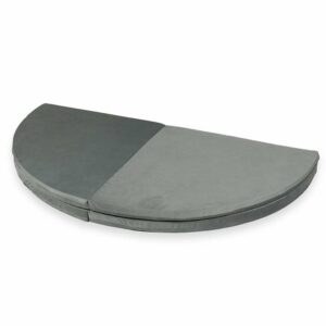 Grey Velvet Round Foldable Play Mat 160cm for Children, Baby, Kids & Toddlers, Delivered Ireland & EU. Handmade, Zipped Washable Cover & Gift Note, Ireland