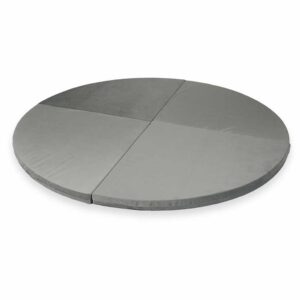 Grey Velvet Round Foldable Play Mat 160cm for Children, Baby, Kids & Toddlers, Delivered Ireland & EU. Handmade, Zipped Washable Cover & Gift Note, Ireland