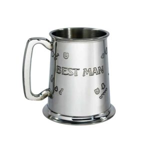 Personalised Best Man Tankard Engraved. Handmade Best Man Wedding Tankard For Weddings with Presentation Box & Gift Wrapping Option.