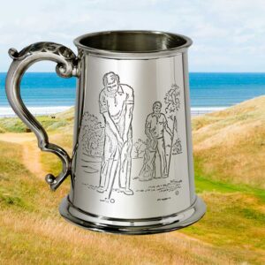 Personalised Golf Tankard Engraved for Golfers & Golf Enthusiasts. Handmade Tankard Award, Trophy or Gift with Engraving, Presentation Box & Gift Wrap Options