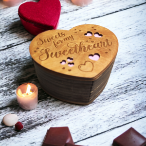 Sweets For My Sweetheart Chocolate Box. Heart-Shaped Chocolate Box. Valentine Chocolate Box with selection of personal Love messages engraved on the top for you to fill with your favourite chocs!