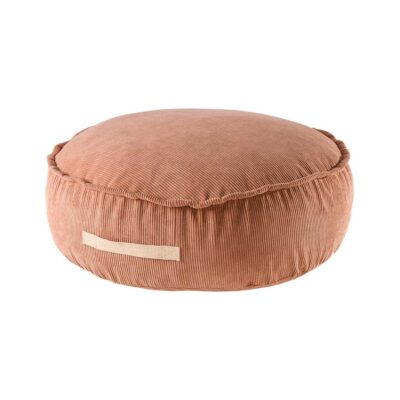 Children's Round Pouffe. Brick Corduroy Kids Seating with Handmade cover. Bean Bag Style Childs Room Decor Pouf, Footstool or Footrest delivered Ireland & EU