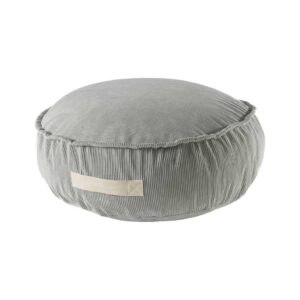 Childs Pouffe. Round Grey Corduroy Kids Seating Pouf with Handmade cover. Bean Bag Style Childs Room Decor Pouf, Footstool or Footrest delivered Ireland & EU