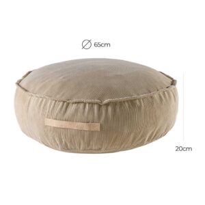 Childs Pouffe. Round Sand Corduroy Kids Seating Pouf with Handmade cover. Bean Bag Style Childs Room Decor Pouf, Footstool or Footrest delivered Ireland & EU