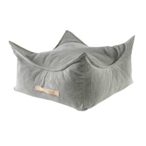 Kids Pouffe. Square Grey Corduroy Childs Pouf with Handmade washabe cover. Footstool, Footrest, Bean Bag Style Kids Room Decor Delivered Ireland.