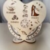 Perpetual Calendar Valentine’s Day Gift engraved with three significant dates: the day you met, your engagement date and your wedding day. Ireland.