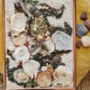 Irish Shores - handmade coastal collage art from County Wexford. Encased in a copper frame with epoxy resin finish. Handmade Irish Coast Wall Art Delivered.