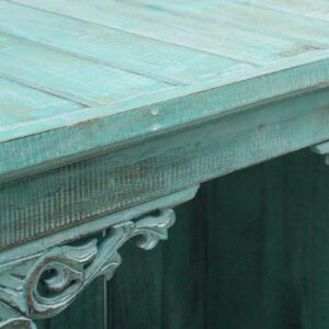 Turquoise Wash Bathroom Cabinet in Vintage Style Distressed Wood delivered Ireland. Handcrafted Artisan Two Drawer Turquoise Bathroom Cabinet 120 x 66.70 x 40cm