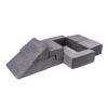 Grey Velvet Foam Play Bricks! Creativity & learning with luxuriously soft, safe & easy-clean blocks. A touch of sofa play space elegance shipped Ireland & EU