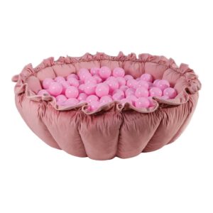 Pink Flower Ball Pit Play Nest Mat 2-in1 inc 100 Pastel Pink Balls for Babies, Toddlers, Kids, Bed Room & Nursery. Soft & Child Safe. Delivered Ireland & EU