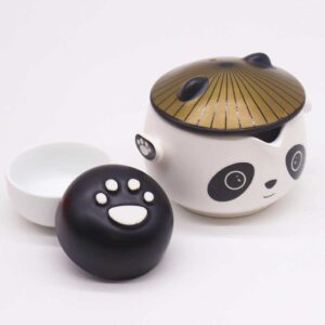 Panda Teapot Set with two cups and a travel case. Perfect for tea lovers, travel and gifting. Shop now for a charming tea time experience!