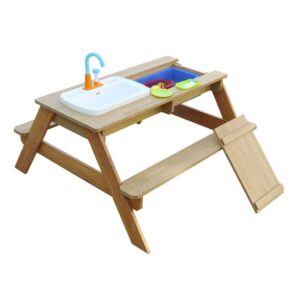 Kids Picnic Table. Sand & Water Play Picnic Table & Kitchen. Safe, weather-resistant fun for kids with working sink, storage & 17 accessories! delivered Ireland