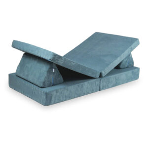 Blue Play Sofa For Kids: Montessori Blue Corduroy Play Sofa Bed delivered Ireland & EU with Gift Note. Handmade for Children & Kids Nursery, Childs Play Room. Std Edition: 6 Elements