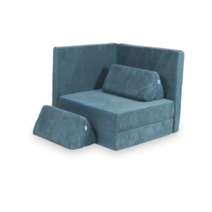Blue Play Sofa For Kids: Montessori Blue Corduroy Play Sofa Bed delivered Ireland & EU with Gift Note. Handmade for Children & Kids Nursery, Childs Play Room. Std Edition: 6 Elements
