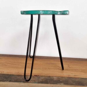 Fish Plant Stand: Discover a boho shabby chic plant stand in distressed turquoise. Handmade from Albesia wood, perfect for stylish homes in Ireland & the EU.