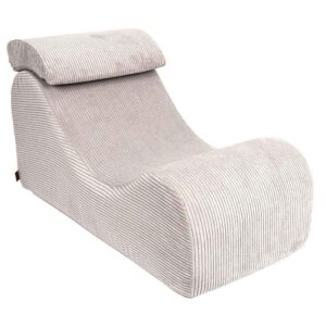 Wave Lounger Seat for Kids in Ecru offers ergonomic comfort with its unique “S” shape, adjustable headrest & premium Soft Cord material. Ireland & EU Delivery.