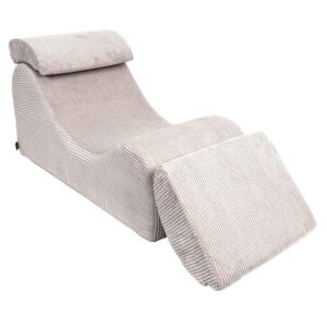 Wave Lounger Seat for Kids in Ecru offers ergonomic comfort with its unique “S” shape, adjustable headrest & premium Soft Cord material. Ireland & EU Delivery.