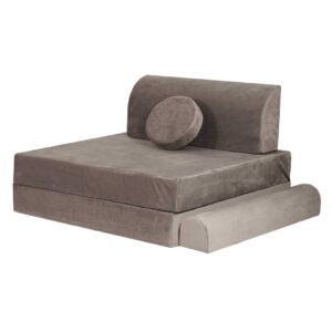 Children's Grey Sofa. Premium ultra-soft, safe & modular for creative play. Shop comfy & stylish velvet play sofas for kids! Ireland & EU: Cosy up in style!