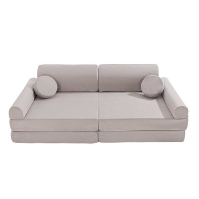 Children's Light Grey Velvet Sofa. Delivered Ireland & EU. Cosy up in style!