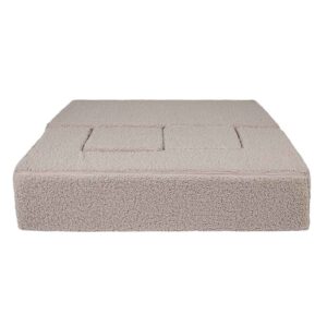 Light Grey Cube Play Sofa Bed for Kids & Children Ireland. Bearly Foam Sofa with 2 Poufs. Folds into Bed for Naps & Sleepovers. Tracked Delivery Ireland & EU.