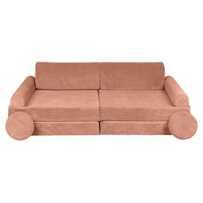 Children’s Play Sofa in Brick Slimcord. Premium ultra-soft, safe & modular for creative play. Shop comfy & stylish play sofas for kids! Delivered Ireland & EU!