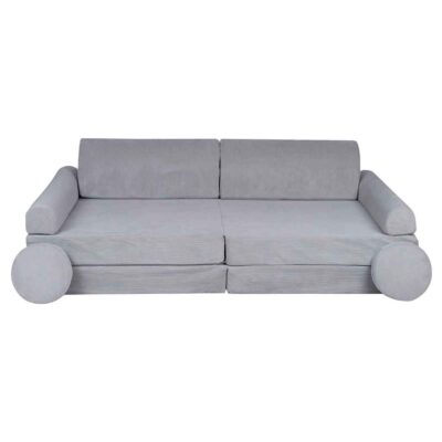 Kids Play Sofa in Grey Slimcord. Premium ultra-soft, safe & modular for creative play. Shop comfy & stylish play sofas for kids! Delivered Ireland & EU!