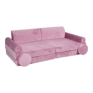 Children’s Pink Play Sofa. Premium ultra-soft, safe & modular for creative play. Shop comfy & stylish pink velvet play sofas for kids! Delivered Ireland & EU!
