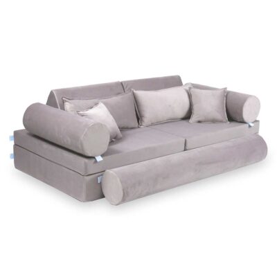 Modular Play Sofa Bed: 13 Part Lilac Velvet Modular Play Sofa Bed delivered Ireland & EU. Handmade for Kids Nursery, Childs Play Room & Soft Play