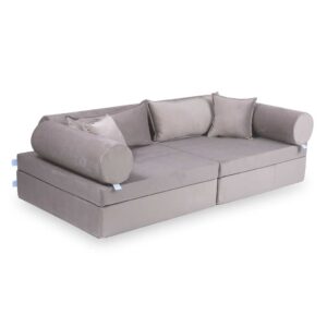 Modular Play Sofa Bed: 13 Part Lilac Velvet Modular Play Sofa Bed delivered Ireland & EU. Handmade for Kids Nursery, Childs Play Room & Soft Play