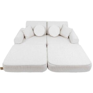 Pocket Sofa Plus: 12 Parts. Compact space-saving White Play Sofa for kids. Handmade, washable covers. For play, gaming, reading & relaxation. Delivered Ireland.
